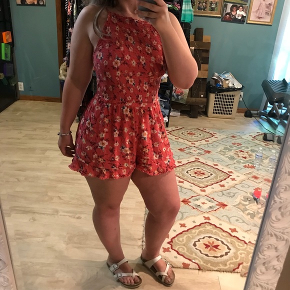 American Eagle Outfitters Pants - AE Floral Romper Large